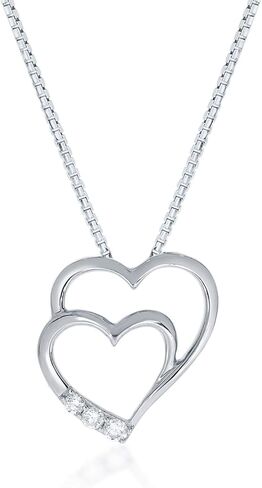 La Joya Adorable Lab Grown Diamond Heart Necklaces for Women| Accompanied By An Adjustable Silver Chain | Dainty 925 Sterling Silver Diamond Necklace For Women in Saudi Arabia