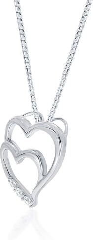 La Joya Adorable Lab Grown Diamond Heart Necklaces for Women| Accompanied By An Adjustable Silver Chain | Dainty 925 Sterling Silver Diamond Necklace For Women in Saudi Arabia