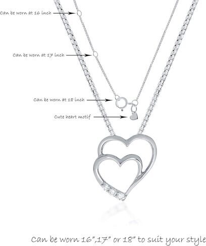 La Joya Adorable Lab Grown Diamond Heart Necklaces for Women| Accompanied By An Adjustable Silver Chain | Dainty 925 Sterling Silver Diamond Necklace For Women in Saudi Arabia