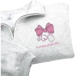 Custom Embroidered Nurse Sweatshirt – Personalized Quarter Zip or Crewneck Nursing Sweater, RN CNA ICU MSN Gift for Nurses Multi in Kuwait