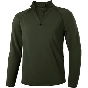 Runhit Men's Quarter Zip Fleece Pullover Thermal Running Shirts Lightweight Sweatshirt Long Sleeve Polo Shirt in Saudi Arabia