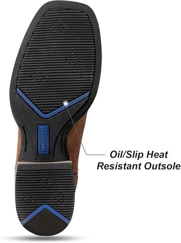 Cowboy Boots For Men Full Cowhide Leather Western Retro Boot with Square Toe Hand Painted Classic Embroidered Resistant Boot in Kuwait