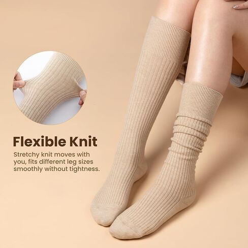 RockDove Women's Knee-High Slouchy Cashmere Brushed Socks in Saudi Arabia