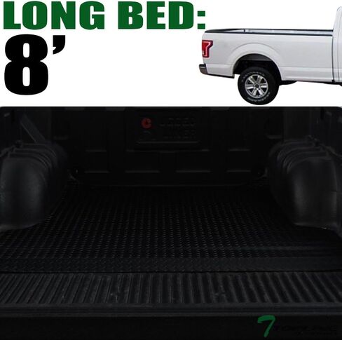 7422440299241 متوافق مع 2004-2014 Ford F150 8 أقدام (96 بوصة) سرير طويل أسود مطاطي لوحة ماسية لشاحنة السرير in Kuwait