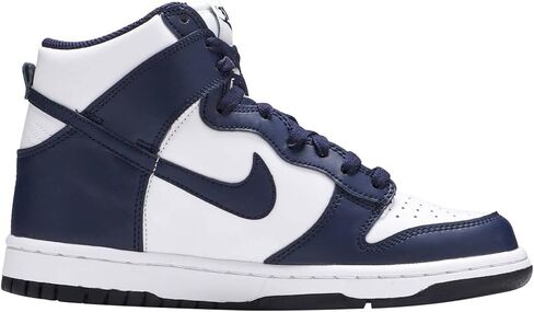 حذاء Nike Dunk High للأطفال الكبير مقاس 6 أبيض/كحلي منتصف الليل in Saudi Arabia