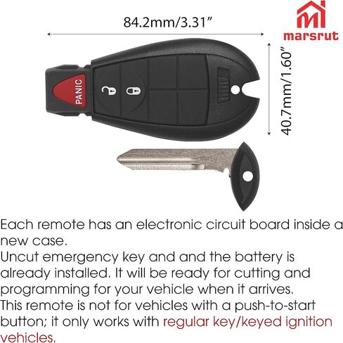 Key Fob Fit for Dodge RAM 1500 2500 3500 4500 5500 2013-2022 Truck, FCC: GQ4-53T, Replaces 56046953 68508720 56046953AE , 3-Button Fobik Electronic Pickup Keyless Entry Remote Control Replacement in Saudi Arabia