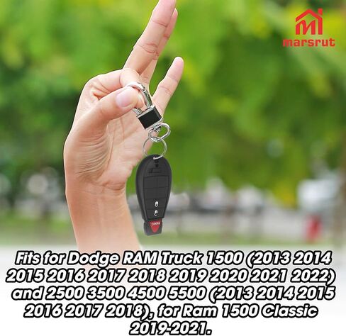 Key Fob Fit for Dodge RAM 1500 2500 3500 4500 5500 2013-2022 Truck, FCC: GQ4-53T, Replaces 56046953 68508720 56046953AE , 3-Button Fobik Electronic Pickup Keyless Entry Remote Control Replacement in Saudi Arabia