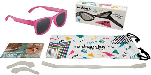 ROSHAMBO Unbreakable Square Sunglasses - Italian Made Polarized - BPA Free with Strap + Accessories - USA Assembled in Saudi Arabia