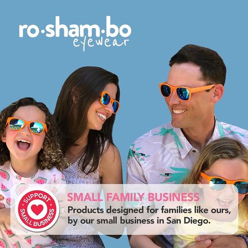 ROSHAMBO Unbreakable Square Sunglasses - Italian Made Polarized - BPA Free with Strap + Accessories - USA Assembled in Saudi Arabia
