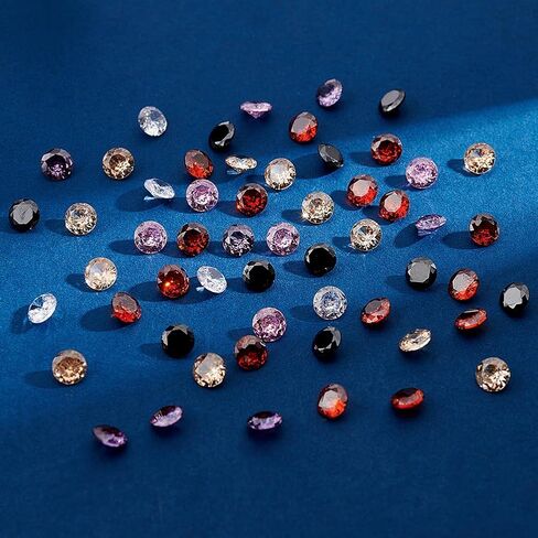 PH PandaHall 120pcs 6 Colors Cubic Zirconia Stone, 5mm Grade A Faceted CZ Diamante Rhinestone Gems Small Zirconia Gems Cabochons Loose Stones for Ring Earring Bracelet Nail Art DIY Jewelry Making in Saudi Arabia
