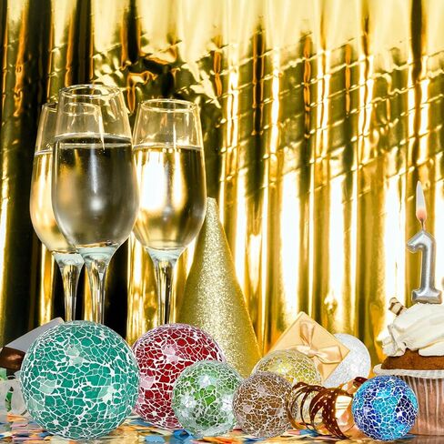 6-Pack Decorative Ball for Bowls, 2.4 Inch Mosaic Glass Balls Decorative Glass Orbs for Home Decor/Dining Tables/Wedding Party/Coffee Table/Centerpiece Decor [Green] in Saudi Arabia