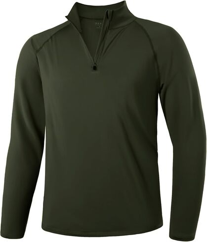 Runhit Men's Quarter Zip Fleece Pullover Thermal Running Shirts Lightweight Sweatshirt Long Sleeve Polo Shirt in Saudi Arabia