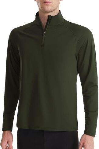 Runhit Men's Quarter Zip Fleece Pullover Thermal Running Shirts Lightweight Sweatshirt Long Sleeve Polo Shirt in Saudi Arabia