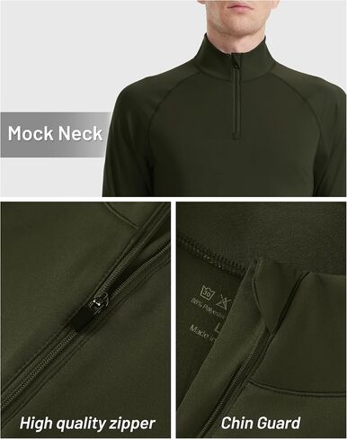 Runhit Men's Quarter Zip Fleece Pullover Thermal Running Shirts Lightweight Sweatshirt Long Sleeve Polo Shirt in Saudi Arabia