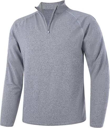بلوفر Runhit الرجالي بسحاب من الصوف وقمصان الجري الحرارية خفيفة الوزن بأكمام طويلة وقميص بولو in Kuwait