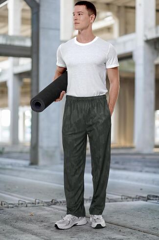 Athletic Mesh Sweatpants for Men with Pockets and Open Bottom, Ideal for Workout, Running, Gym, and Lounge Activities in Saudi Arabia