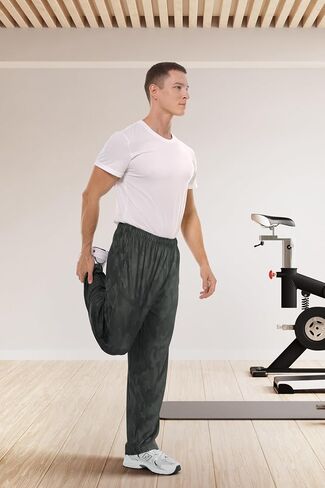 Athletic Mesh Sweatpants for Men with Pockets and Open Bottom, Ideal for Workout, Running, Gym, and Lounge Activities in Saudi Arabia