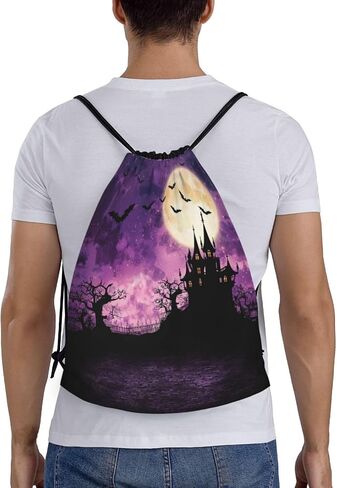 Halloween Pumpkin Drawstring Bags Backpack Bag Casual String Daypack for Women Men Sport Gym Yoga Travel Backpacks in Kuwait