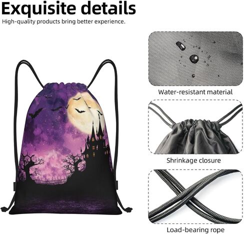 Halloween Pumpkin Drawstring Bags Backpack Bag Casual String Daypack for Women Men Sport Gym Yoga Travel Backpacks in Kuwait
