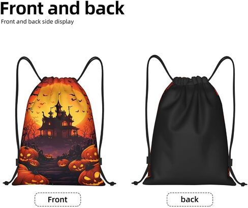 Halloween Pumpkin Drawstring Bags Backpack Bag Casual String Daypack for Women Men Sport Gym Yoga Travel Backpacks in Kuwait