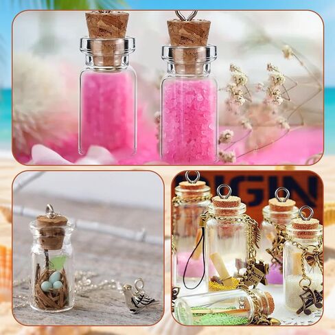 10 Pcs Small Glass Bottles with Cork Stoppers, 1.5ml Mini Glass Jars with Lids, Empty Tiny Glass Containers for Spell Jars, Wishing Bottles, Message Bottles, DIY Crafts, Wedding Decorations in Saudi Arabia