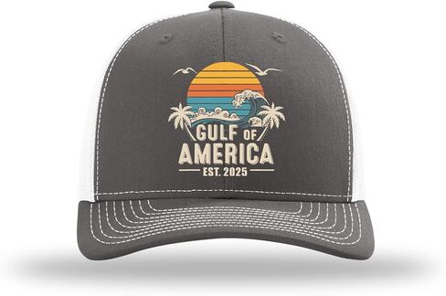 Trenz Shirt Company Mens Retro Gulf of America Waves Mesh Back Trucker Hat in Saudi Arabia