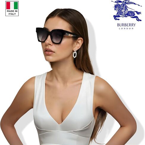 BURBERRY KITTY BE4364 نظارة شمسية مربعة الشكل من الأسيتات مع طقم نظارات فاخر in Saudi Arabia