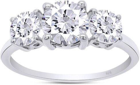 SAVEARTH DIAMONDS خاتم الخطوبة المويسانتي، خواتم المويسانتي للنساء الأزواج، 2CT مختبر خلق خواتم الخطبة الماس المستديرة in Saudi Arabia