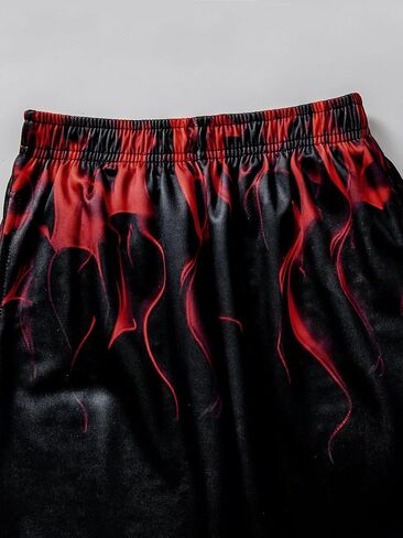 الأولاد Sweatsuits قطعتين السراويل مجموعة 3D النار المطبوعة هوديس البلوز و Sweatpants مجموعة الزي مجموعات لصبي 5-14Y in Kuwait