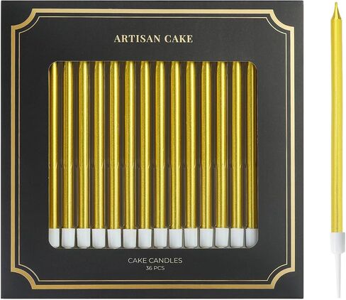 36-Count Black Glitter Long Thin Birthday Candles, Cake Candles, Birthday Parties, Wedding Decorations, Party Candles in Saudi Arabia