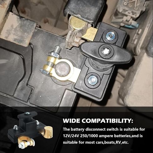 Car Battery Disconnect Switch 12V/24V Adaptable,Heavy Duty Battery Switch Disconnect for Batteries Protection Without Complex Wiring,100A Marine Disconnects Switches in Saudi Arabia