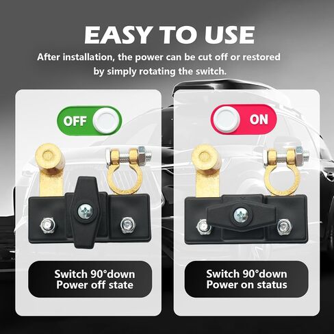 Car Battery Disconnect Switch 12V/24V Adaptable,Heavy Duty Battery Switch Disconnect for Batteries Protection Without Complex Wiring,100A Marine Disconnects Switches in Saudi Arabia