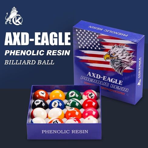 KONLLEN AXD-1TH Billiard Balls Pool Table Accessories 2-1/4" Regulation Size 16 Pool Balls Billiard Set in Kuwait