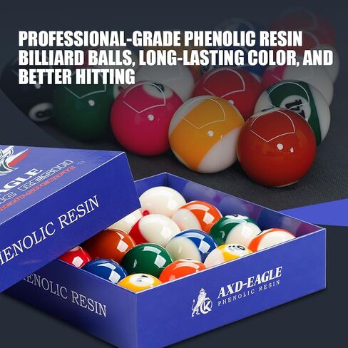 KONLLEN AXD-1TH Billiard Balls Pool Table Accessories 2-1/4" Regulation Size 16 Pool Balls Billiard Set in Kuwait