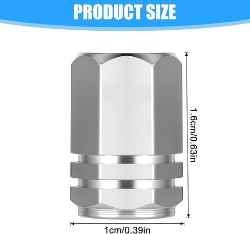 50 PCS Car Tire Valve Caps, Universal Hexagon Design Leak-Proof Aluminum Alloy Tire Valve Stem Covers for Cars, Suvs, Trucks, Motorcycles, and Bikes (Sliver) in Saudi Arabia