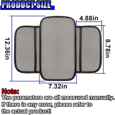 Car Center Console Cover, Cooling Auto Armrest Cushion Pad with 2 Storage Bags, Breathable Elbow Pillow Middle Console Protector, Universal Vehicle Interior Accessories (Black) in Kuwait