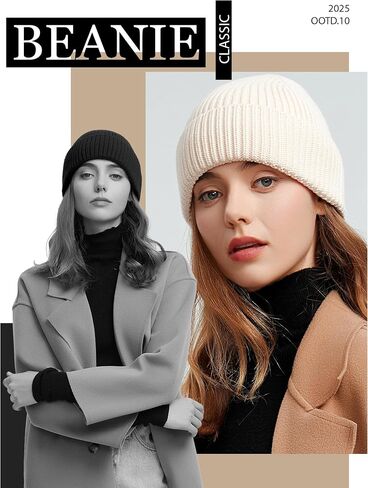 50% Wool Thick Beanie Hat for Men Women, Seamless Winter Knit Skull Cap, Cuffed Fisherman Beanie Warm Trawler Watch Cap in Saudi Arabia