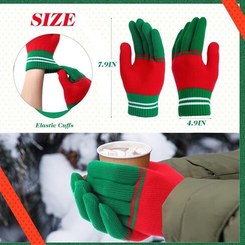 3 Pcs Christmas Knitted Scarf Hat Gloves Set Winter Santa Beanie Xmas Scarf Gloves Christmas Gift for Women Men in Saudi Arabia