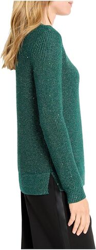NIC+Zoe Womens Petite Shimmer Waffle V-Neck Sweater in Saudi Arabia