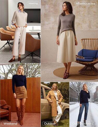GRACE KARIN Cashmere Sweaters for Women Merino Wool Long Sleeve Sweater Casual Fall Crew Neck Sweater with Socks 2025 in Saudi Arabia