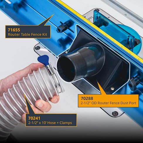 POWERTEC 70406 Router Table Dust Port and Router Bit Guard Kit, 2-1/2 inch Dust Collection Hose Connector for Router Table Fence in Saudi Arabia