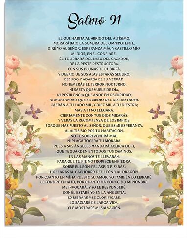 Salmo 91 - Póster Vintage de Arte Cristiano, Inspirador Versículo Bíblico para Decoración del Hogar, Oficina, Iglesia, Sala de Estar, Dormitorio, Póster Rústico sin Marco - 11x14" in Saudi Arabia