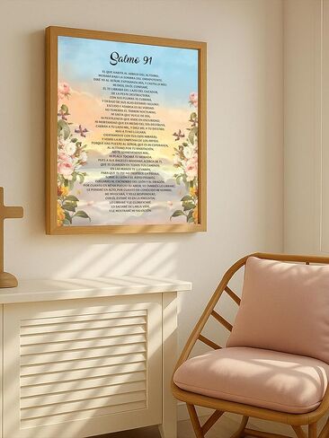 Salmo 91 - Póster Vintage de Arte Cristiano, Inspirador Versículo Bíblico para Decoración del Hogar, Oficina, Iglesia, Sala de Estar, Dormitorio, Póster Rústico sin Marco - 11x14" in Saudi Arabia