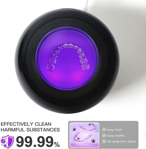 Ultrasonic Retainer Cleaner, 25W/45kHz Professional Ultrasonic Jewelry Cleaner, 180ML Portable Retainer Cleaner Machine for Dentures, Retainer, Aligner, Braces, Mouth Guard in Saudi Arabia
