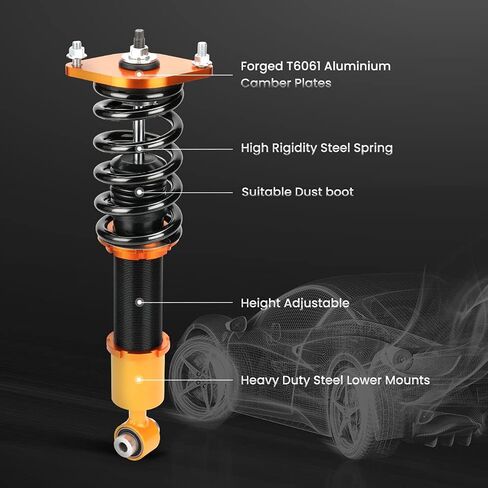 maXpeedingrods Coilovers for Subaru Forester 2009-2013, Height Adjustable Full Coilovers Suspension Kit, Shock Absorber Struts, Lowering Kit Gold in Saudi Arabia