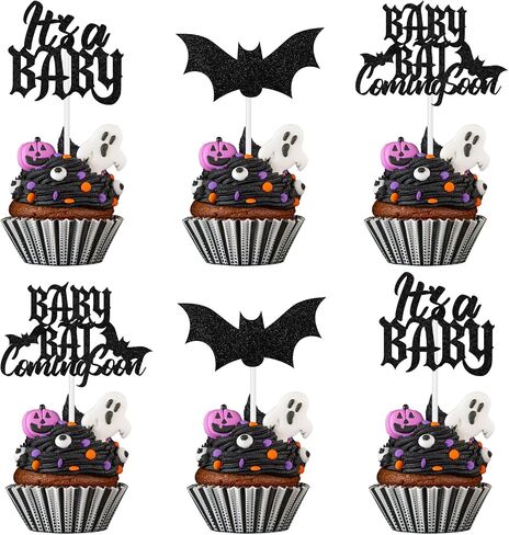 Halloween Baby Shower Decorations Cupcake Toppers, 36Pcs Monster Baby Shower Decorations Cupcake Toppers for a Baby Is Brewing Baby Shower Halloween Decorations in Saudi Arabia