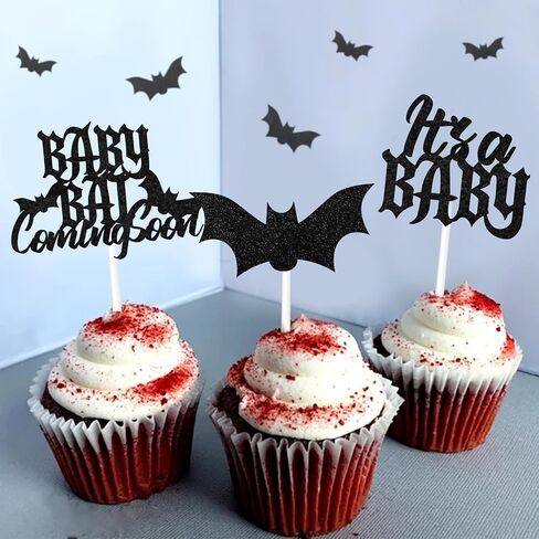 Halloween Baby Shower Decorations Cupcake Toppers, 36Pcs Monster Baby Shower Decorations Cupcake Toppers for a Baby Is Brewing Baby Shower Halloween Decorations in Saudi Arabia