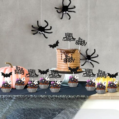 Halloween Baby Shower Decorations Cupcake Toppers, 36Pcs Monster Baby Shower Decorations Cupcake Toppers for a Baby Is Brewing Baby Shower Halloween Decorations in Saudi Arabia