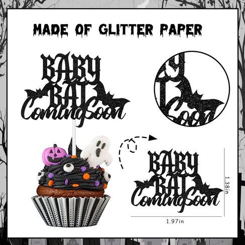 Halloween Baby Shower Decorations Cupcake Toppers, 36Pcs Monster Baby Shower Decorations Cupcake Toppers for a Baby Is Brewing Baby Shower Halloween Decorations in Saudi Arabia