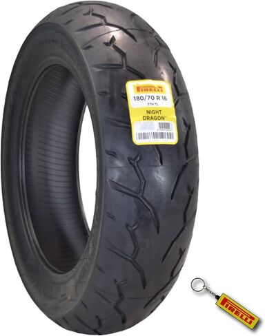 الإطار الخلفي للدراجة النارية Pirelli Night Dragon 180/70R16 M/C 77H TL Cruiser - قوة جر ومعالجة فائقة للطرادات عالية الأداء مع سلسلة مفاتيح in Saudi Arabia